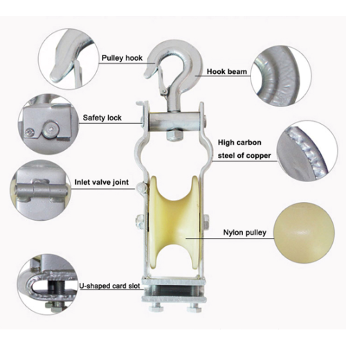 Two Wheel Lifting Tackle with 3-Wheel Pulley Block
